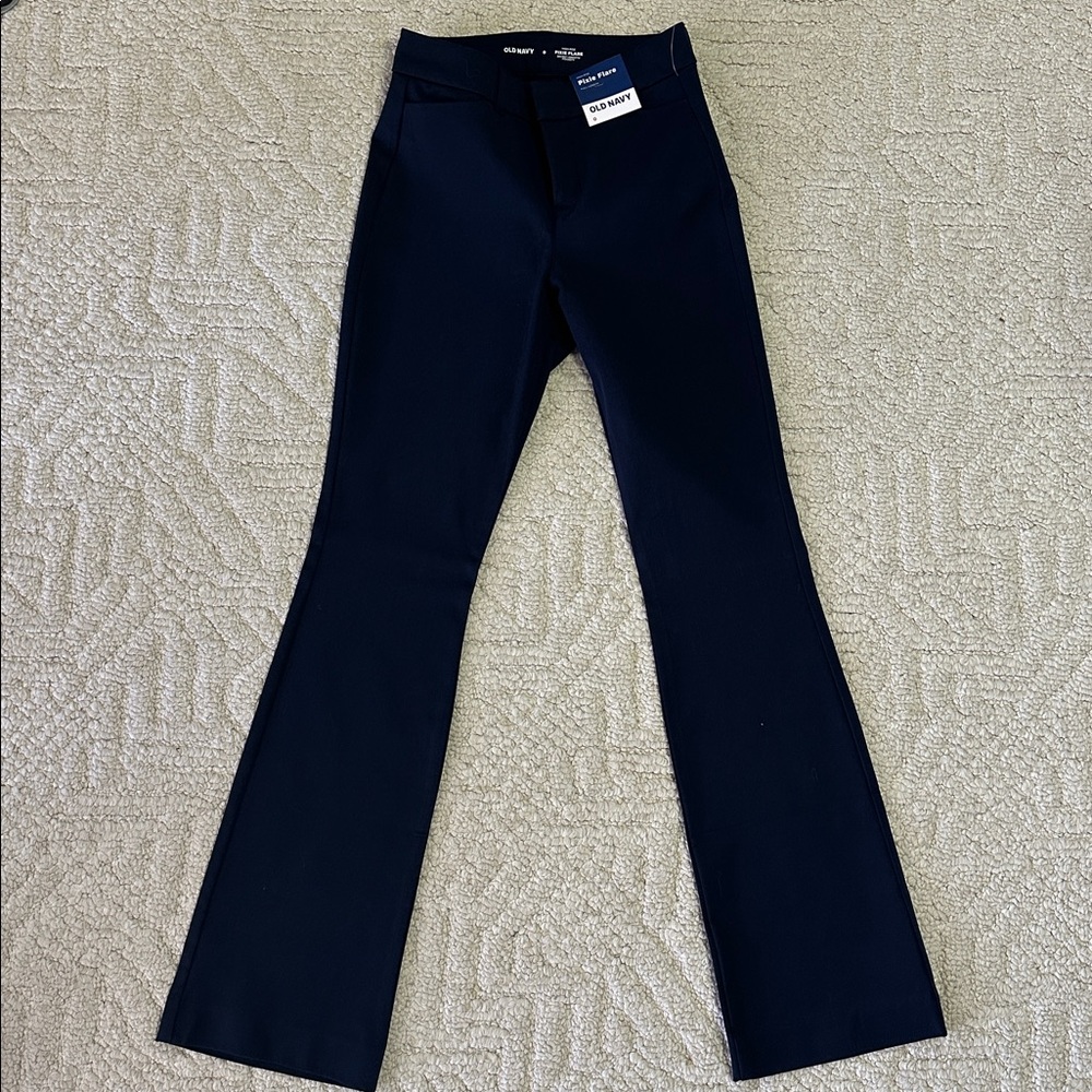 Old Navy Pixie Flare High Rise Dark Navy Women’s Dress Pants Slacks Trousers NEW
